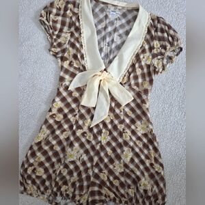 NWOT KIMCHI BLUE Plaid ROMPER